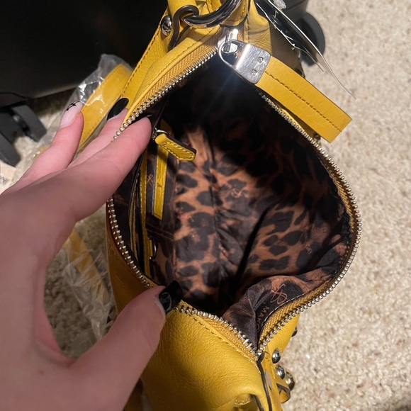 Yellow Studded Women's Bag - Picture 3 of 4